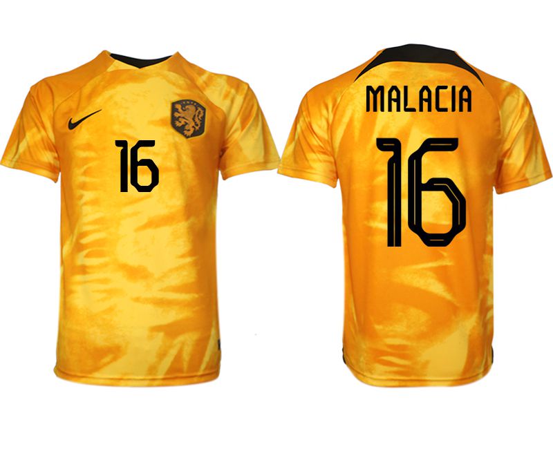 Men 2022 World Cup National Team Netherlands home aaa version yellow #16 Soccer Jersey